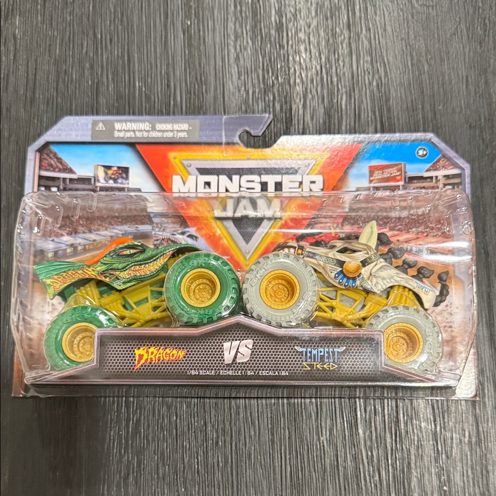Monster Jam Dragon vs. Tempest Kids Truck Toy Set